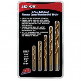 ATD Tools 9215 HSS Drill Bit Set, left-handed, coated-