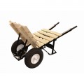 Bon 28-913-B5 Wheelbarrow with two knobby tires and steel handle, brick and tile, 24 x 24"-