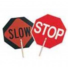C. H. Hanson 55400 Stop/Slow Sign, 60" plastic pole-