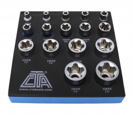 CTA CTA1220 Torx Plus Socket Set, 16-Piece, 5-Point EPR-