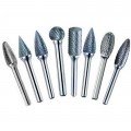 Drill America DUL3SET Solid Carbide Bur Set, double cut, 8-piece-