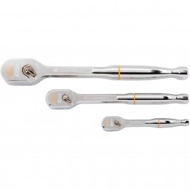 GearWrench 81206XP Teardrop Ratchet Set, ¼", 3/8" &amp; ½" drive, 3-piece-