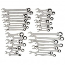 GearWrench 85034 Ratcheting Combination Wrench Set, 34-piece, SAE/Metric-