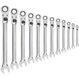 GearWrench 85698 Gear Wrench Set, 8 to 19 mm, 12-Piece, Extra Long-