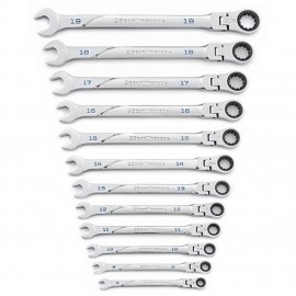 GearWrench 86229 Universal Spline Flex Ratchet Wrench Set, Metric, 12-Piece-