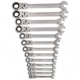 GearWrench 9702D Flex Combination Ratcheting Wrench Set, 13-piece, 5/16" to 1"-