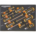 GearWrench GWMSSCRSL Slotted Screwdriver Set, dual material handle, foam storage tray-