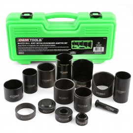 GreatNeck Tools 37310 Ball Joint Installer/Remover Adapter Set for 27023 Ball Joint Press, 14-piece-
