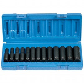 Grey Pneumatic 1203MD 12-Point Metric Socket Set, 3/8" drive, deep-