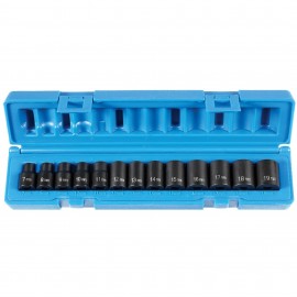 Grey Pneumatic 1213 m Impact Socket Set, 3/8" drive, 7 to 19 mm-