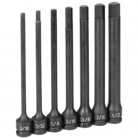 Grey Pneumatic 1267H Hex Impact Set, 3/8" drive, 7-piece-
