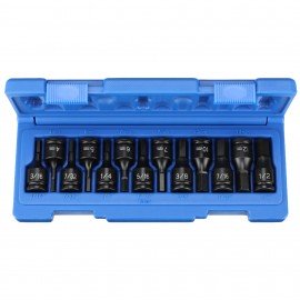 Grey Pneumatic 1298HC Hex Driver Set, 3/8" drive, fractional/metric-