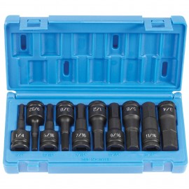 Grey Pneumatic 1398H Impact Hex Driver Set, ½" Drive, ¼" to ¾"-