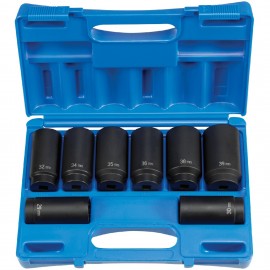 Grey Pneumatic 1708SN Spindle Axle Nut Set, ½" drive, 12-point, 8-piece-