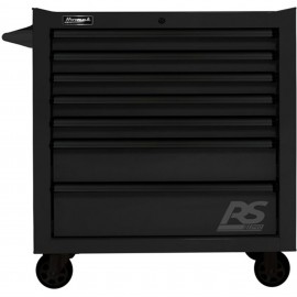 Homak BK04036070 H2PRO Series Rolling Cabinet, 36", 7-drawer, black-