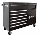 Homak BK04056082 H2PRO Series Roller Cabinet, 56", 8-drawer, black-