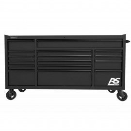 Homak BK04072160 RS Pro Series Roller Cabinet, 72", 16-drawer, black-