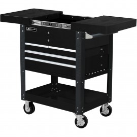 Homak BK06043500 Pro Series Slide Top Cart, 35", 4-drawer, black-