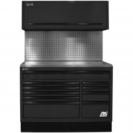 Homak BKCTS54002 CTS Series Locker with toolboard back splash, 54", 10-drawer, black-