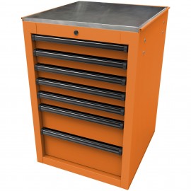 Homak OG08022070 RS Pro Series Side Cabinet, 22", 7-drawer, orange-