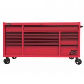 Homak RS Pro Roller Cabinet with 16 drawers, 72&amp;quot;, red-