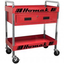 Homak RD06030210 Service Cart, 30", 1-drawer, red-