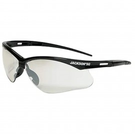 Jackson Safety 50004 Safety Glasses, Indoor/Outdoor Lens, Black Frame-