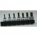 Lisle 13600 Hex Bit Set, 3/8" square drive, 7-piece-