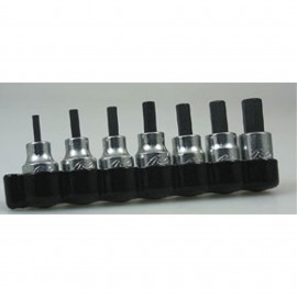 Lisle 33850 Hex Bit Set, 3/8" Square Drive, 7-piece Metric-