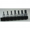 Lisle 33850 Hex Bit Set, 3/8" Square Drive, 7-piece Metric-