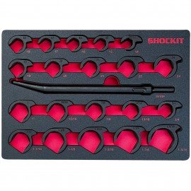 Lock Technologies LT1915FM Open End Crows Foot Set, SAE and metric, 20-piece-
