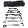 Martin Tools RBO7K Offset Ratcheting Box Wrench Set, 7-piece, 25°-