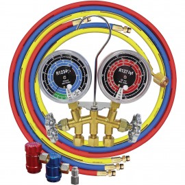 Mastercool 81661 2-Way Brass Manifold Gauge, R1234YF-