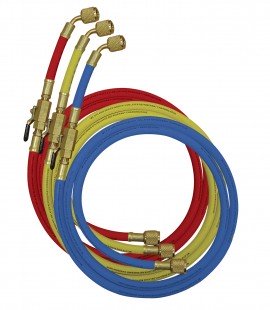 Mastercool 90262-36 Standard Hoses with manual shut-off valve, 36", 1/4 x 1/4″, 3-pack-