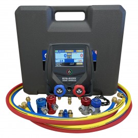 Mastercool 99935 Smart Manifold Gauge Set with conversion kit, 0 to 725 psi, 72" hoses, R134a/R1234yf-