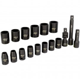 Milton 1300-SS-03 Impact Socket Set, ½" Drive, SAE, 17-Piece-
