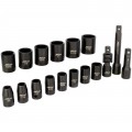 Milton 1300-SS-03 Impact Socket Set, ½" Drive, SAE, 17-Piece-
