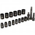 Milton 1300-SS-03 Impact Socket Set, ½" Drive, SAE, 17-Piece-