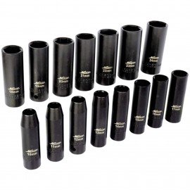 Milton 1300-SS-05 Deep Impact Socket Set, ½" Drive, 10 to 24 mm-
