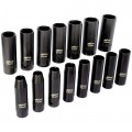 Milton 1300-SS-05 Deep Impact Socket Set, ½" Drive, 10 to 24 mm-