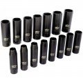 Milton 1300-SS-05 Deep Impact Socket Set, ½" Drive, 10 to 24 mm-