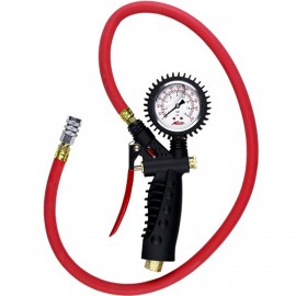 Milton 572A Analog Pistol Grip Inflator Gauge, 0 to 160 psi, 36" hose-