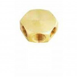 Milton 683-6 Air Manifold, Brass, 3/8" inlet, (3) 3/8" outlets-