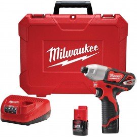Milwaukee 2462-22 M12 Hex Impact Driver Kit, 12 V, ¼", 1000 in-lbs-