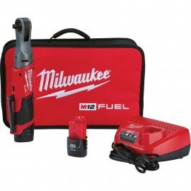 Milwaukee 2557-22 M12 Ratchet Kit, 3/8" drive, 2 batteries-
