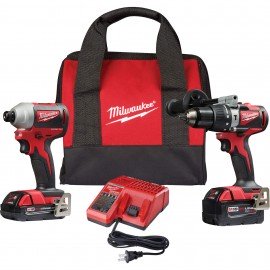 Milwaukee 2893-22CX Hammer Drill &amp; Impact Driver Combo Kit, 18 V, brushless-