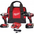 Milwaukee 2893-22CX Hammer Drill &amp; Impact Driver Combo Kit, 18 V, brushless-