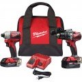 Milwaukee 2893-22CX Hammer Drill &amp; Impact Driver Combo Kit, 18 V, brushless-