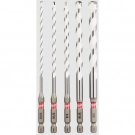 Milwaukee 48-20-8898 Carbide Multi-Material Drill Bit Set, 5-pack, ¼" hex shank-