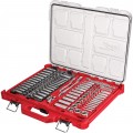 Milwaukee 48-22-9486 Ratchet &amp; Socket Set with Packout Low-Profile Organizer, ¼" and 3/8" Drive, 106-piece-